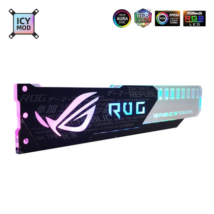 Suporte para GPU de Alumínio Aorus 5V3Pin VGA Holder RGB MSI ROG NVIDIA A-RGB Suporte Horizontal para Placa de Vídeo Metal AURA 12V