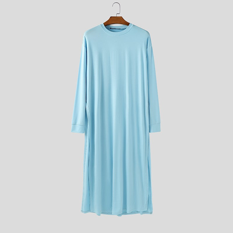 INCERUN Men Sets Solid Color Long Sleeve Long Style T Shirt & Pants Two Pieces Sets Loose Streetwear Fashion Casual Men Suits