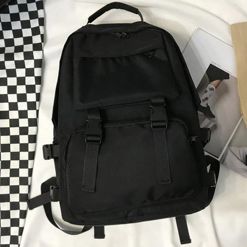Mochilas Simples Grande Capacidade Bolsa de Viagem Sólida Harajuku Mochila Escolar Estudantil Bolsa Masculina Feminina Unissex High Street