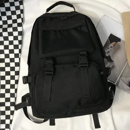 Mochilas Simples Grande Capacidade Bolsa de Viagem Sólida Harajuku Mochila Escolar Estudantil Bolsa Masculina Feminina Unissex High Street