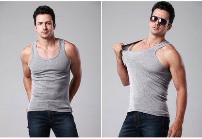 Men Stringer Tank Top Mens Bodybuilding Fitness Mens Singlets Lycra Tank Shirts Summer Clothes Muscle Vest Sleeveless Undershirt