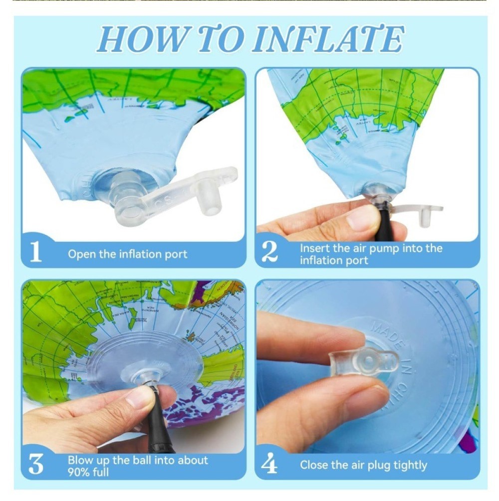 30cm Inflate Globe Beach Ball Toy Map Education Geography Teaching Balloon Props Kid Birthday Gift Water Pool Air Globos Ball