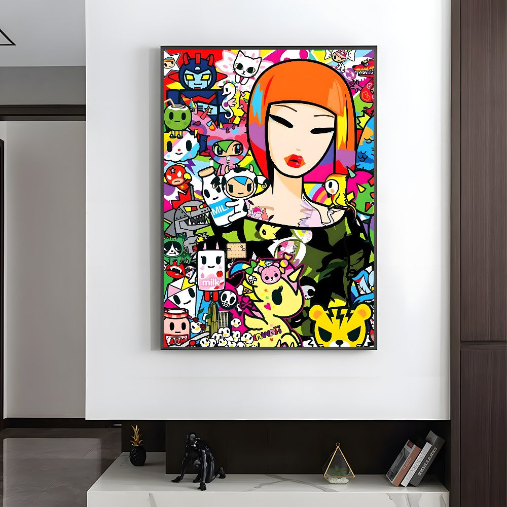 Cartoon Art Kawaii townTokidokiinside Poster HD art sticky wall waterproof home living room bedroom bar aesthetic decoration