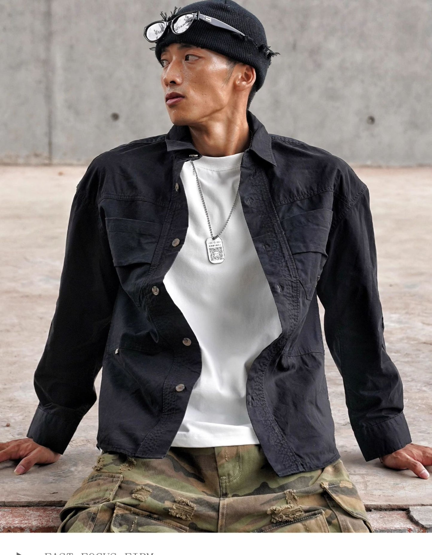 Vintage Patchwork Design Men Autumn Tactical Function Cargo Shirts Y2K High Street Techwear Style Long Sleeve Tops camisetas