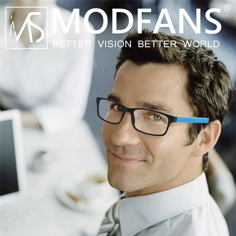 MODFANS Óculos de Leitura Masculino Feminino Retangular Clássico Leitores Eeyeglasses Armação Flexível Dobradiça de Mola com Dioptria +1.0 a +4.0