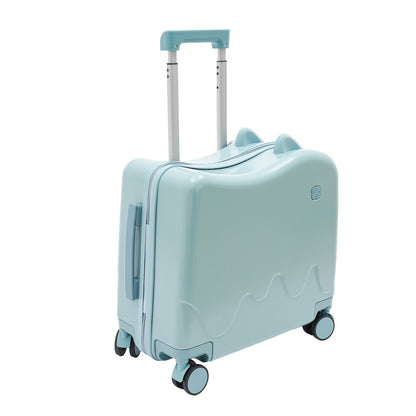 Mala de Viagem, Maleta de Viagem Infantil Portátil, Mala de Rodinhas de 18 Polegadas para Crianças, Mala Infantil Azul Celeste, Natal
