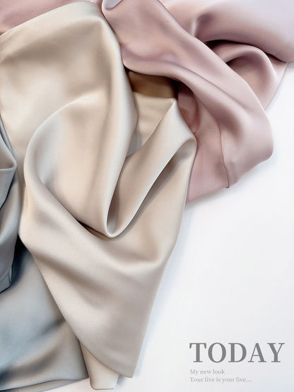 French Style Chic Women's Acetic Acid Satin Flowy High Waist Hip Hugging Skirt for Spring/Summer Fishing Tail Skirt A-line Skirt