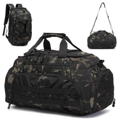 Tactical Gym Backpack with Shoe Compartment Convertible 3-in-1 Duffel Sling Bag for Men Women Weekender Overnight Travel Bag