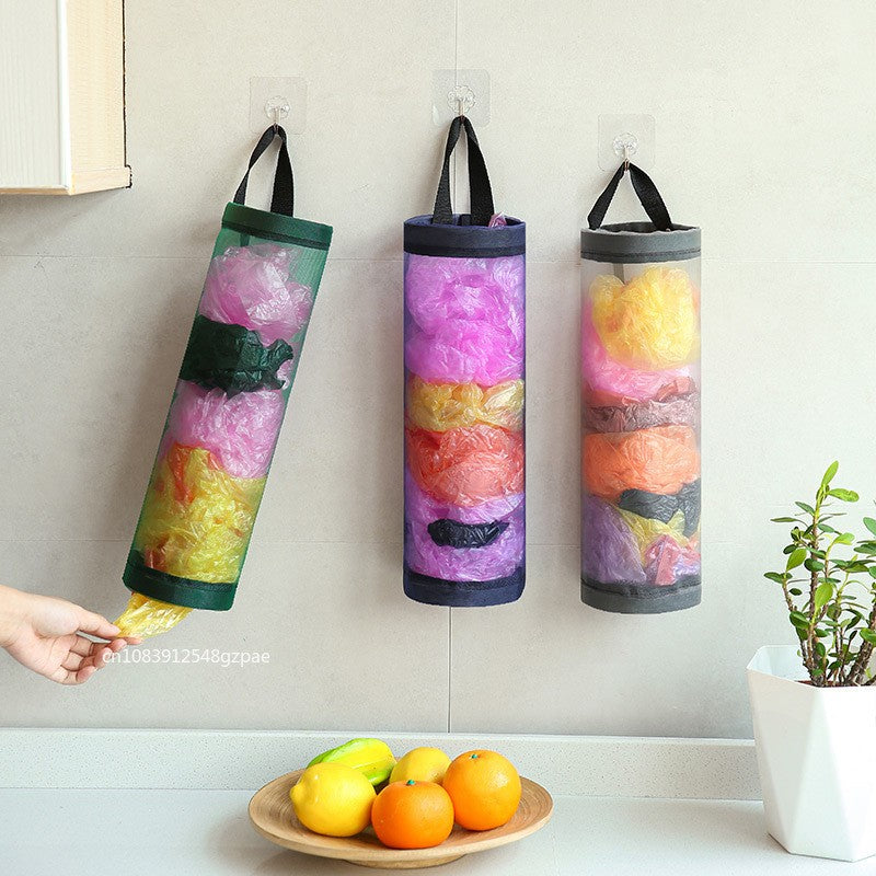 1-5PCS Kitchen Garbage Bag Storage Grocery Bag Holder Wall Mount Plastic Bag Holder Dispenser Hanging Storage Garbage Organizer