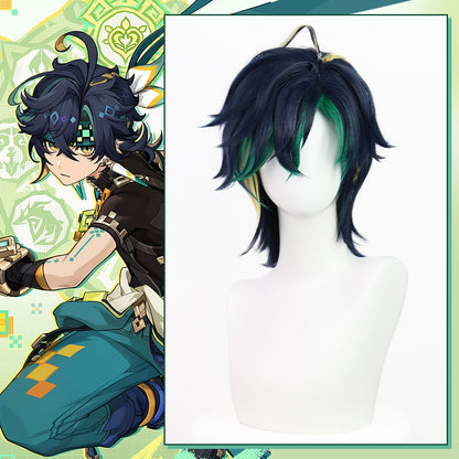 Peruca de cosplay de Kinichi de Genshin Impact para Halloween e Comic Con