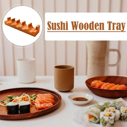 Suporte de Sushi Japonês de Madeira em U Rack de Taco Suporte de Prato de Comida Suporte de Bandeja de Servir Sushi Barco de Sushi