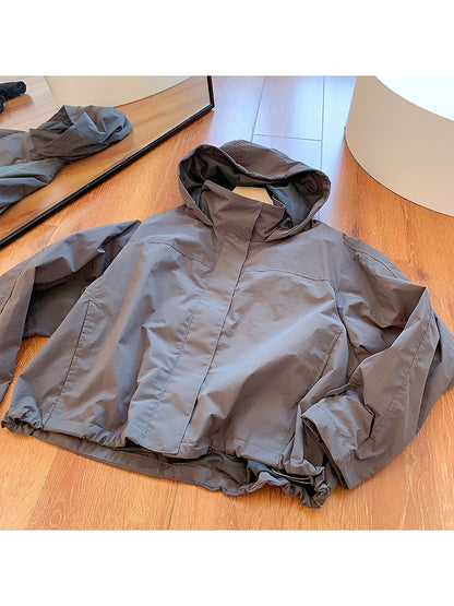 Mumaroho 2025 Autumn Winter Women Windbreaker Jacket Windproof Solid Long Sleeve Outdoor Sport Hooded Thin Coat Jacket For Women
