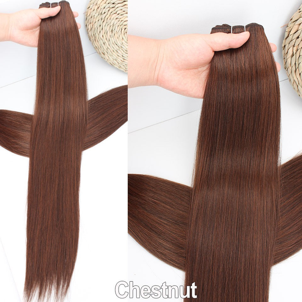 Cabelo Sintético Russo Liso de 65cm 200g, Extensões de Cabelo de Fibra com Bio Proteína Resistente ao Calor, Rabo de Cavalo para Cosplay