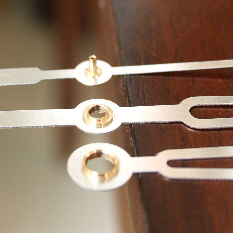 Wooden Round Plastic Cover With Sweep Movement Gold Long Hands DIY Wall Clock