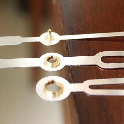 Wooden Round Plastic Cover With Sweep Movement Gold Long Hands DIY Wall Clock