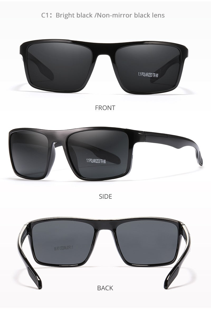 KDEAM Rectangular Ultra Light TR90 Sunglasses Men Polarized Wholesale