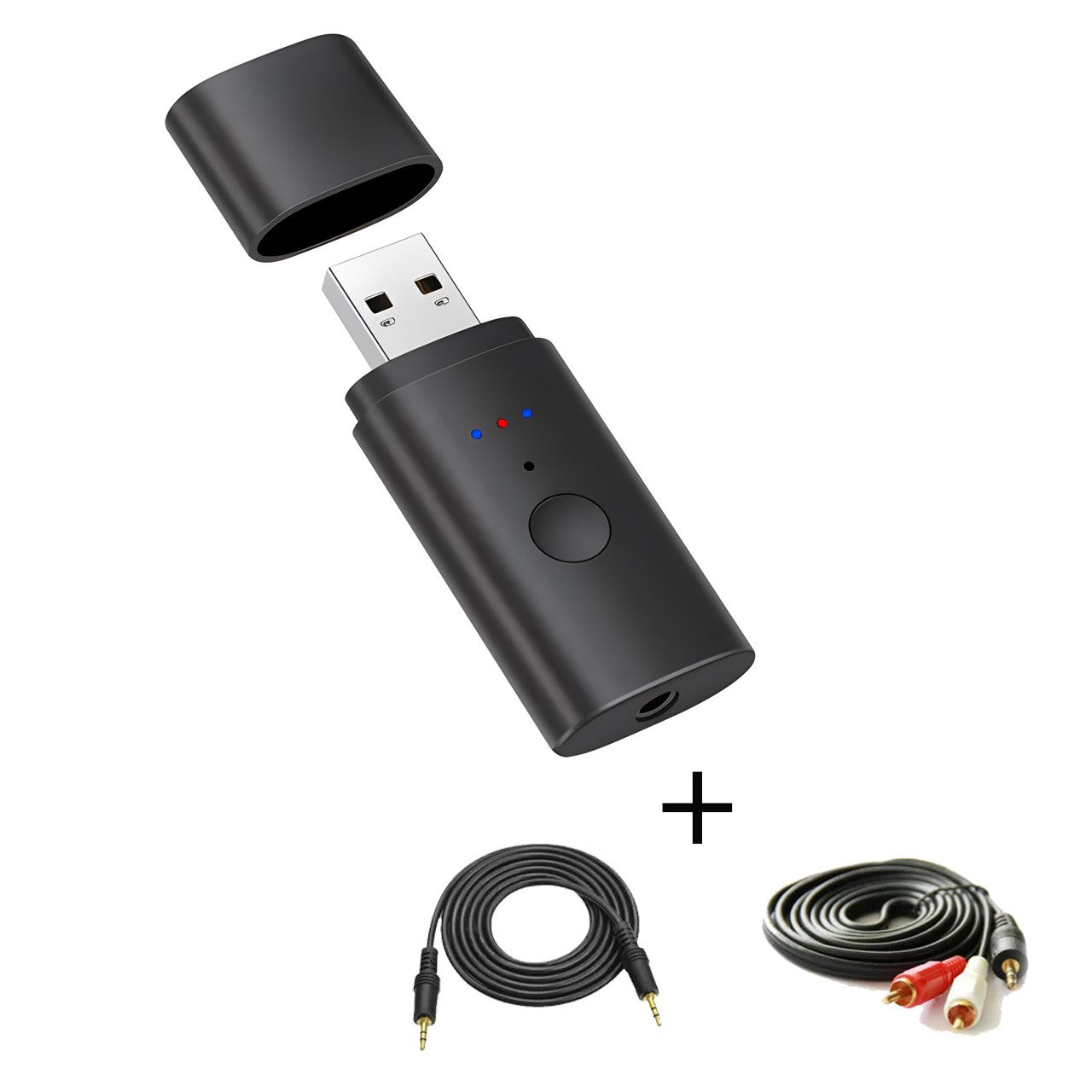 Adaptador Transmissor de Áudio Sem Fio Divisor Bluetooth Para 2 Fones de Ouvido Funcionando Juntos, 2 Fones de Ouvido Sem Fio Tocando Juntos