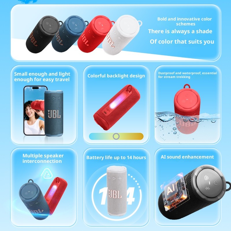 JBL GRIP Neon Can Caixa de Som Bluetooth Sem Fio Portátil Impermeável para Exterior Casa Mesa Ciclismo Caminhada Corrida Alto-Falante de Graves