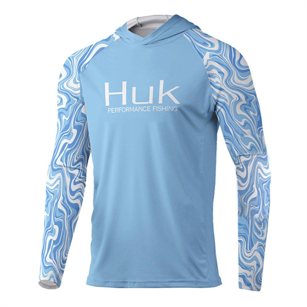 Camisa de Pesca HUK com Capuz Camisa de Pesca Masculina Manga Longa Proteção Uv 50 Camisas de Pesca Vestuário Roupa de Pesca ao Ar Livre