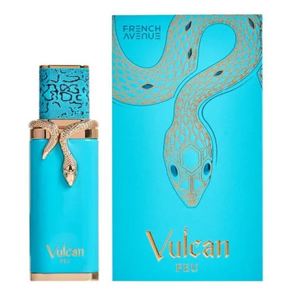 French Avenue Vulcan Feu Eau de Parfum Spray 100ml Perfumes Árabes Originais Perfume Floral Duradouro com Feromônios Colônia Maquiagem 3.4 Fl Oz