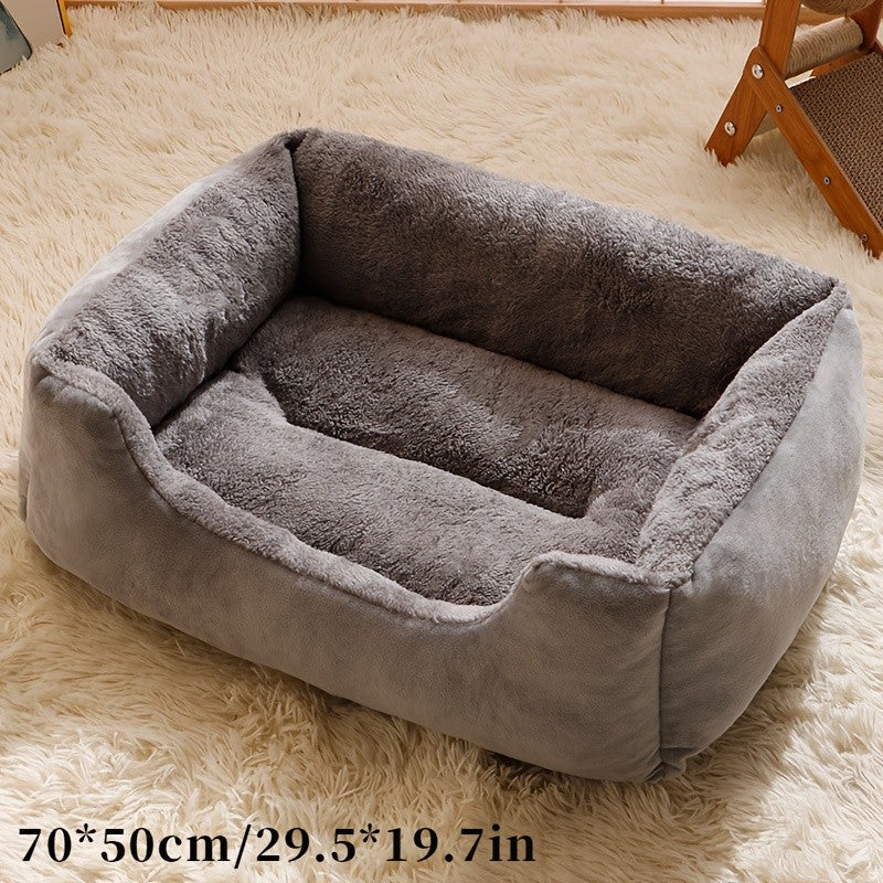 Cama de sofá de pelúcia confortável para animais de estimação, cama para cães, cama para gatos, abrigo quente para o ano todo, adequada para: quarto, sala de estar, varanda
