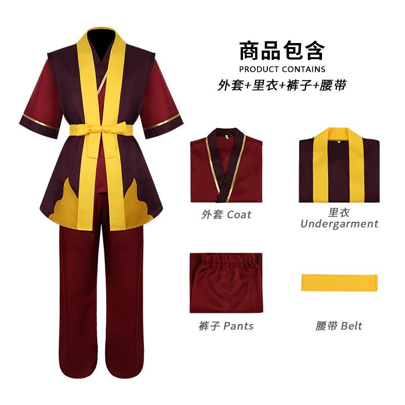 Anime live action Avatar The Last Airbender Prince Zuko Cosplay Costume Anime Custom Made Uniform Wig Halloween Party cosplay