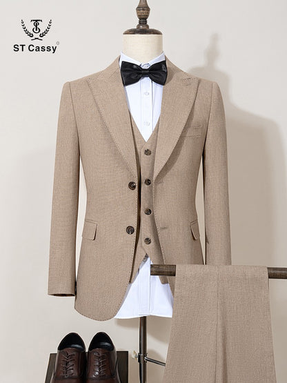 ST Cassy new 2 buttons on suit modern design mens office wear blazer coustime homme luxe Bead edge craftsmanship