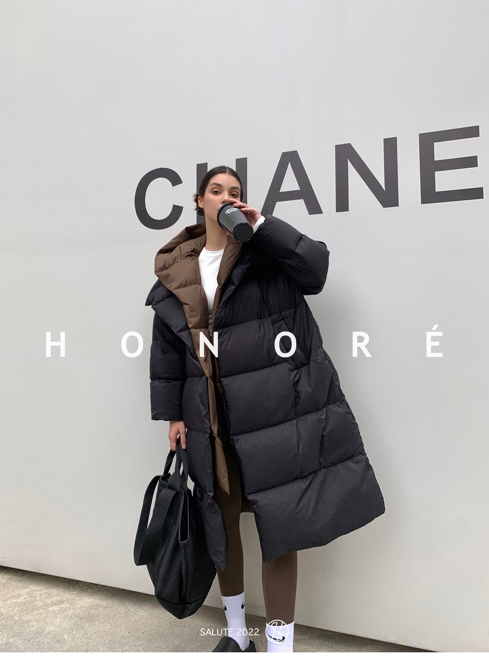 Janveny Fluffy White Duck Down Jacket Women Winter Thickness Warm Long Puffer Coat Hooded Female Fashion Fake Two-piece Parkas