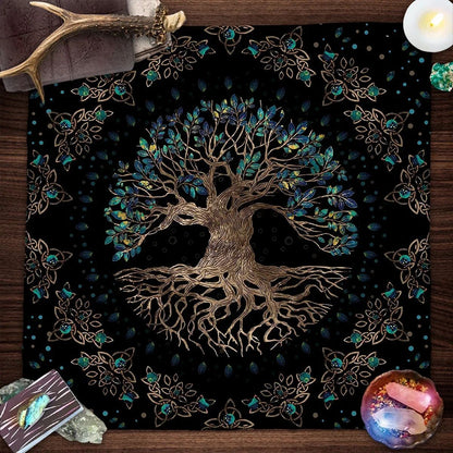 Tree Of Life Tarot Tablecloth Altar Cloth Pagan Spiritual Pendulum Witchcraft Astrology Oracle Card Pads Room Home Decor