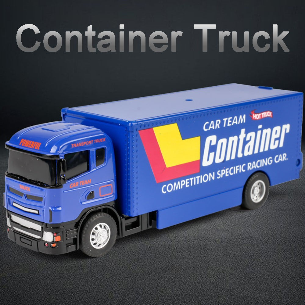 Caminhão de Contêineres em Miniatura Escala 1:64 Carrinhos de Brinquedo de Metal Diecast Reboque com Fricção Veículos de Transporte para Presentes Infantis