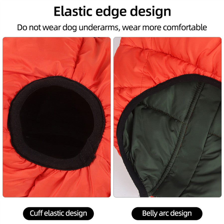 Autumn Winter New Double-Sided Warm Dog Cotton Clothes Pet Clothes One Piece through the Winter Dog Clothes