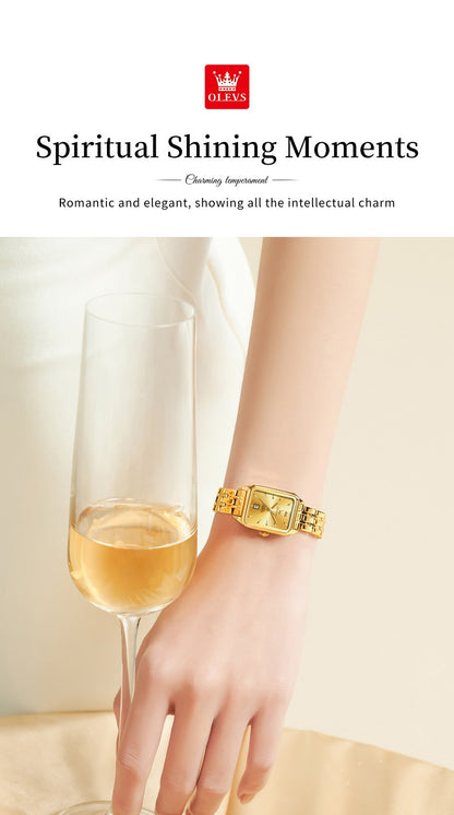 OLEVS 5616 Women Watch Luxury Brand Quartz Watch Classic Original Square Gold Women Watch Waterproof Luminous Watch Reloj Hombre