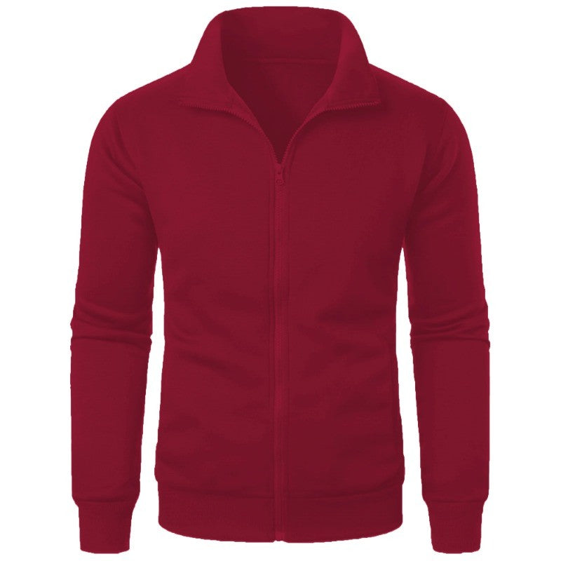 Autumn Men's Long Sleeve Zipper Jacket Coats Solid Color Warm Sweatshirts Casual Baseball Jacket Outdoor Streetwear
