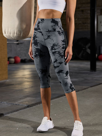 Women's High Waisted Capri Pants Super Soft Tummy Control No See Through Workout Yoga Running Athletic Push Up Gym Leggings