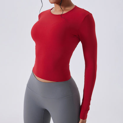 Women Long Sleeve Workout Top Gym Casual Outdoor Top Workout Dry Fit Breathable High Elastic Sports Top Sports Long Sleeved