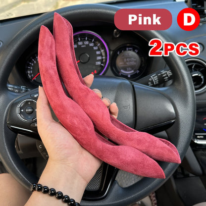38cm Car Steering Wheel Covers Booster Micro Fiber Leather Auto Interior Decorative Accessories Universal Carbon Fiber Looking