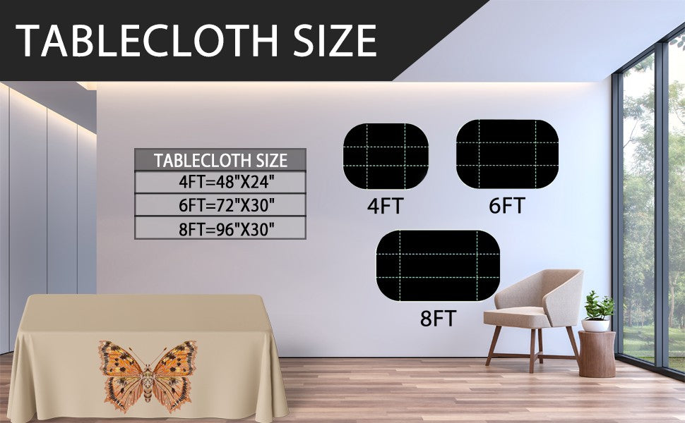 custom tablecloths logo 4FT/6FT/8FT Kitchen  Tablecloth Fitted, Washable and Wrinkle Resistant Rectangular Patio Table Cover