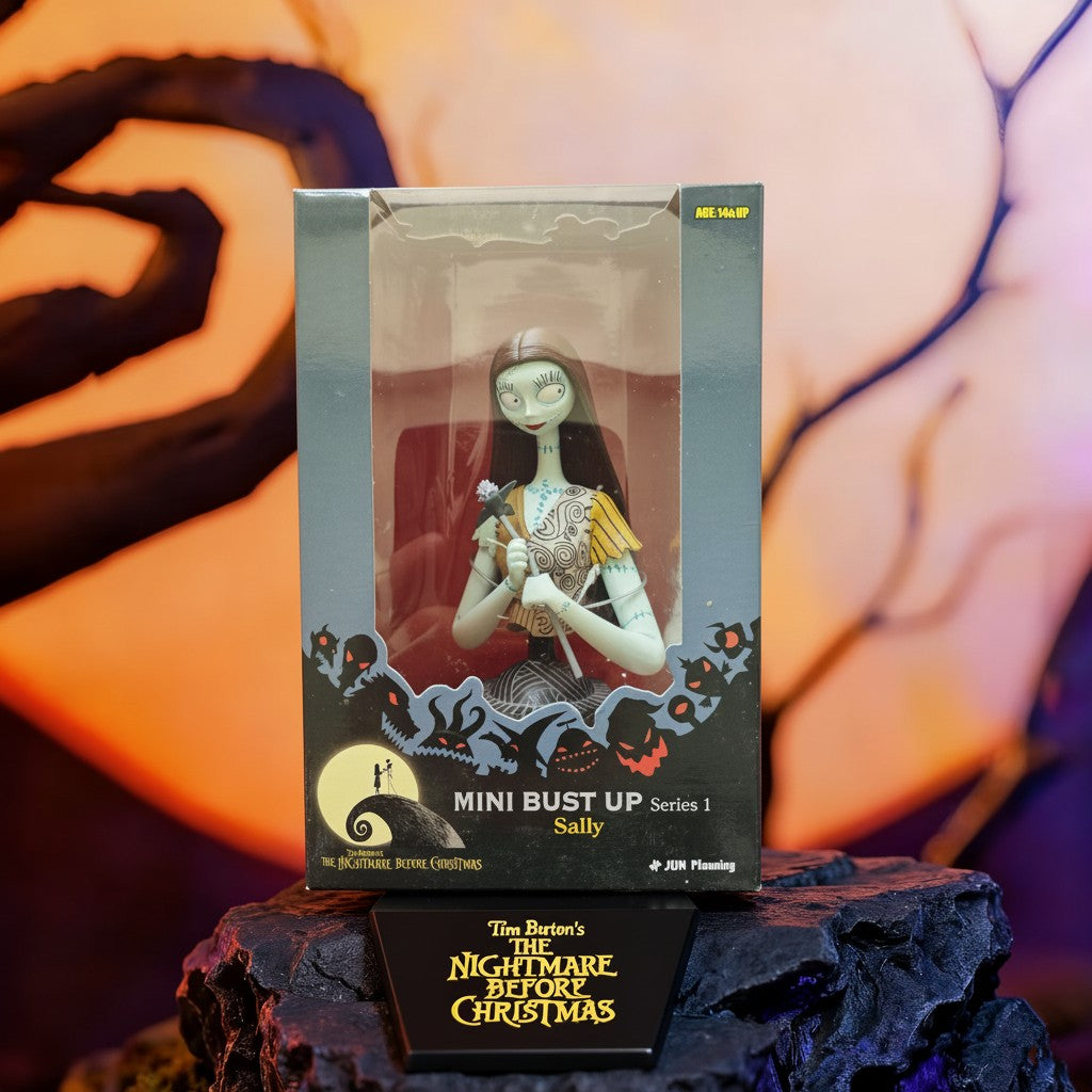 Disney Jun Planning O Estranho Mundo de Jack Sally Mini Bust Up Série 1 Bonecos de Ação Presente de Halloween
