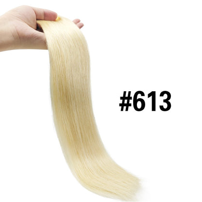 Extensões de Cabelo Tic Tac Cabelo Humano Real cor #4 Castanho Chocolate Extensões de Cabelo Tic Tac 8 peças Cor Preto Natural 26 Polegadas