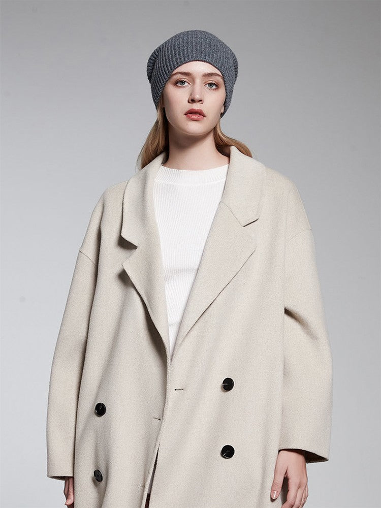 Pure Wool Beanies Stocking Caps Winter Women Men Knitted Bonnet Cap Hat Soild Colour Autumn Winter