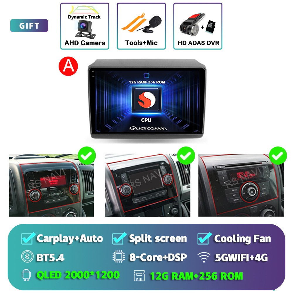 Android 15 para Fiat Ducato Peugeot Boxer Citroen Jumper 2006-2022 2K QLED Rádio Multimídia Estéreo Automotivo GPS CarPlay