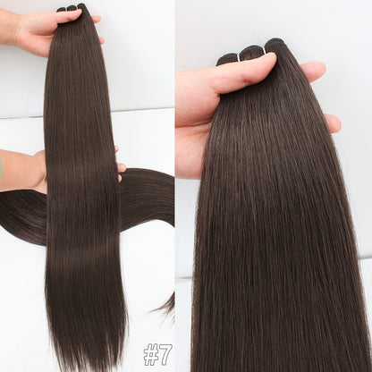 Cabelo Sintético Russo Liso de 65cm 200g, Extensões de Cabelo de Fibra com Bio Proteína Resistente ao Calor, Rabo de Cavalo para Cosplay