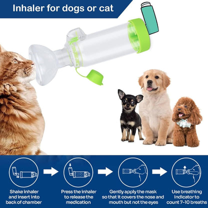 Tanque nebulizador para animais de estimação, para gatos ou cães. Dispositivo portátil para administrar medicação a animais de estimação, equipado com indicador de respiração.