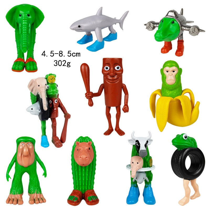 Boneco de brinquedo italiano Brainrot Tung Sahur Tralalero Tralala Figuras Bombardino Crocodilo Shimpanzini Bananini Decoração de modelo Boneca Presente