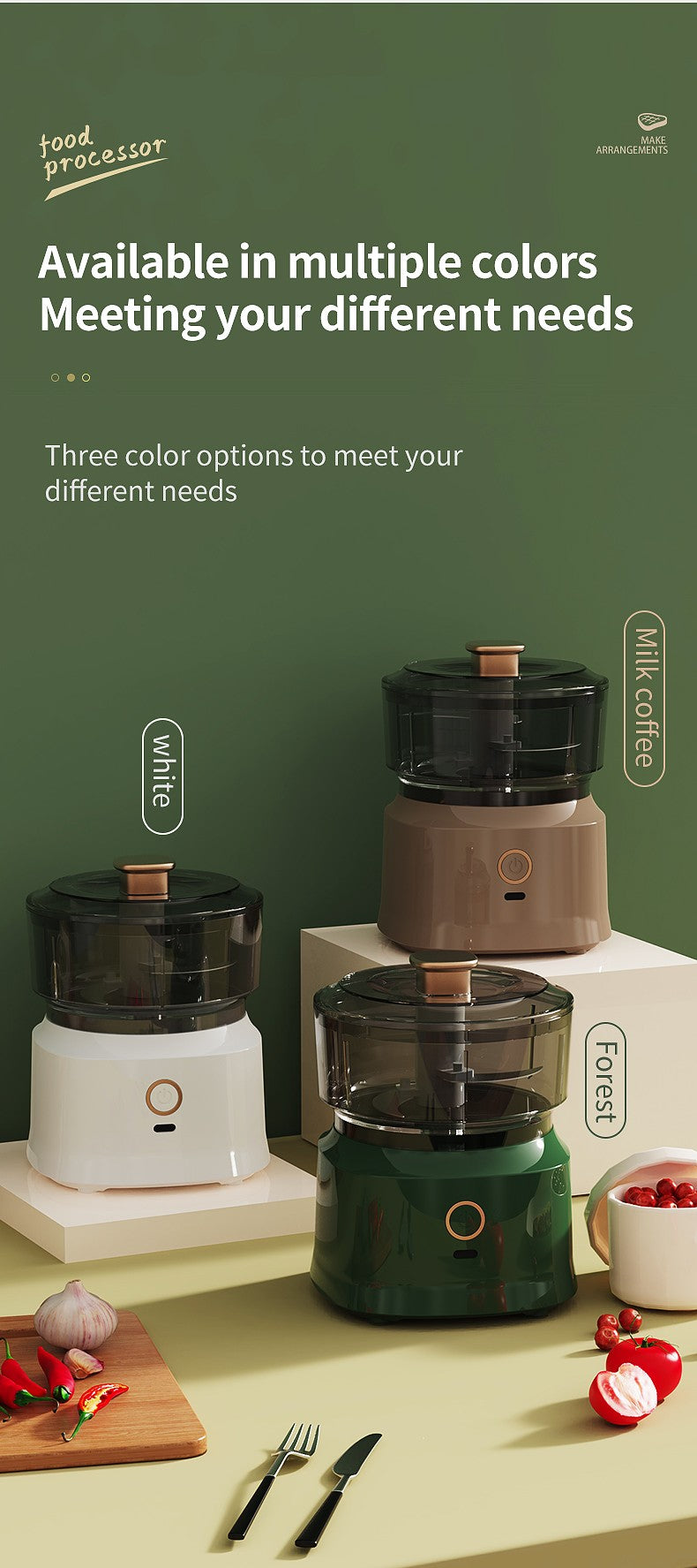 350ml Mini Processador Elétrico Sem Fio de Alho, Dupla Função, Para Purê de Alho, Recarregável Via USB, Triturador de Alimentos Para Cozinha, Moedor de Carne e Vegetais