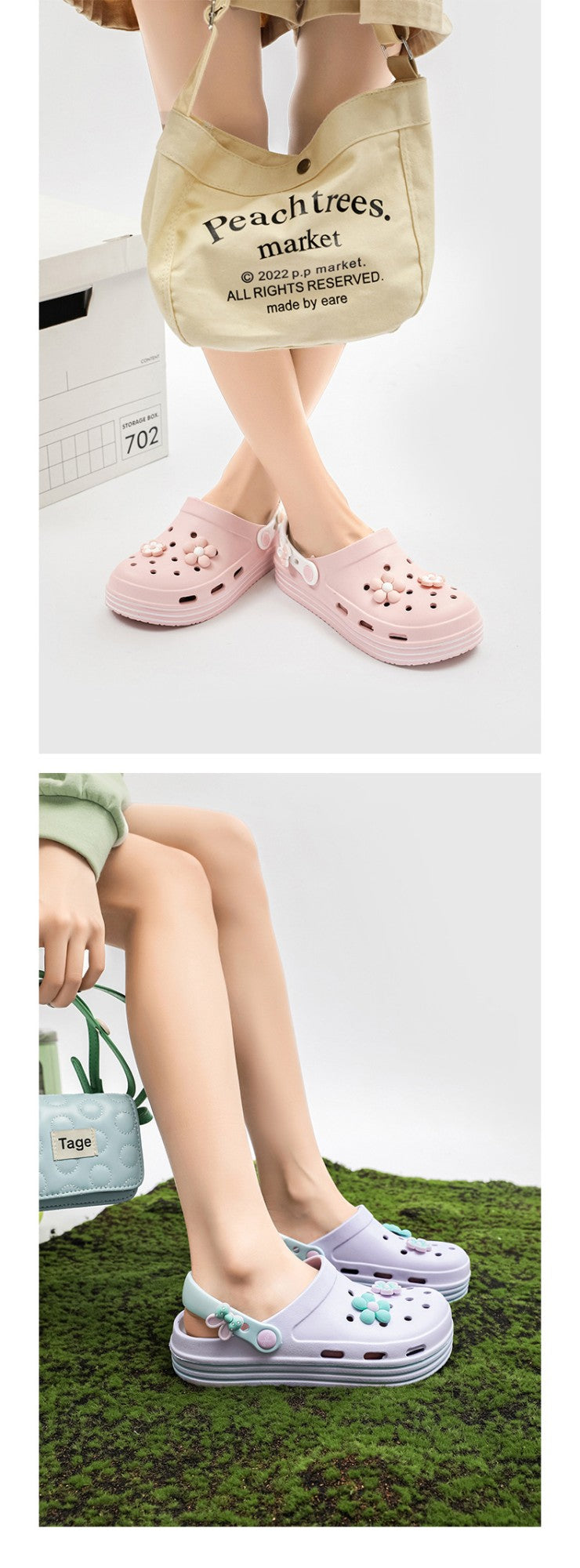 Women's Cute Platform Garden Clogs, Solid Color Closed Toe Non-slip Sandals, Indoor & Outdoor Slides