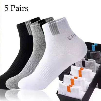 5 Pairs Size 37-43 Men Bamboo Fiber Autumn Winter Men Socks Breathable Cotton Sports Sock Breathable Deodorant Business Socks