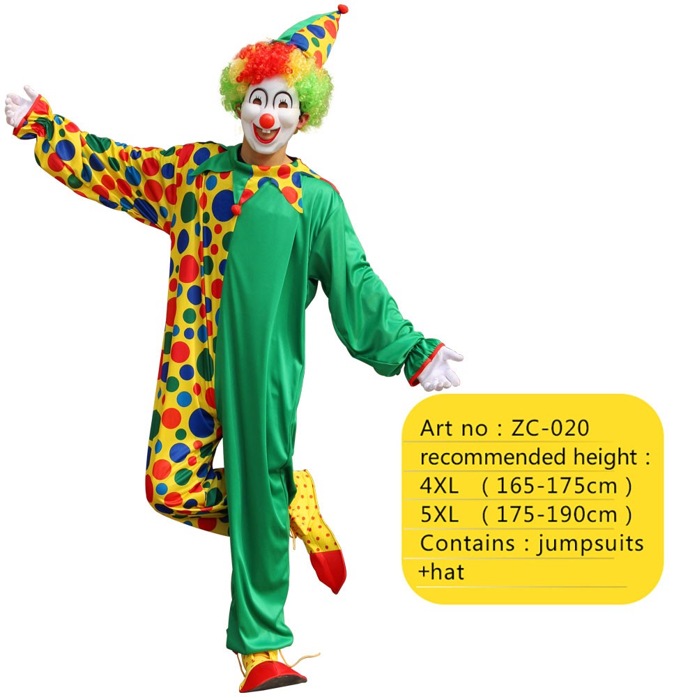 12 Styles Adult Men Costumes Funny Circus Naughty Magician Cosplay Carnival Party Clown Costume Christmas gift surprise party