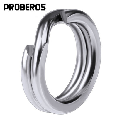 PROBEROS 50 Anéis Divididos para Pesca, Isca Rígida Crank, Prata, Aço Inoxidável 0#-12#, Acessórios Conectores de Pesca, Equipamento