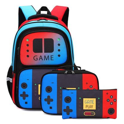 Mochila escolar estampada com console de videogame criativo 3 peças/conjunto mochilas para meninos adolescentes meninas Nylon à prova d'água bolsas escolares para livros